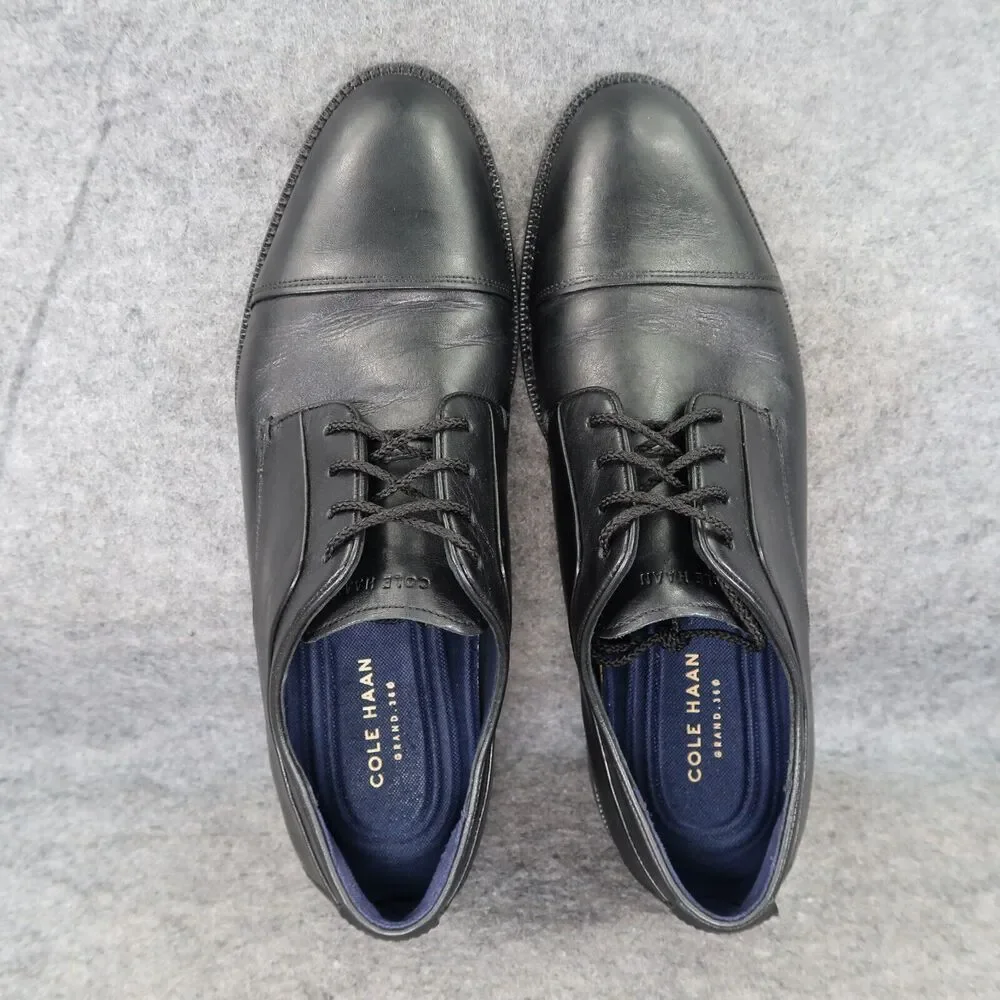 Cole Haan Shoes Men 8.5 Oxford Classic Professional Formal Leather Cap Toe Black
